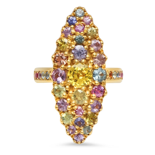 Jeanne d'Arc Marquise Cluster Light Sapphire Ring | Colette Jewelry