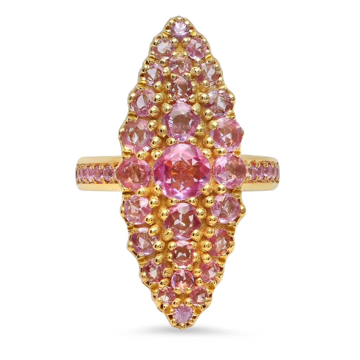 Jeanne D'Arc Marquise Cluster Pink Sapphire Ring | Colette Jewelry