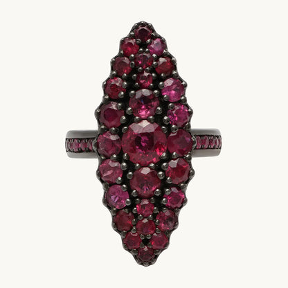 Jeanne D'Arc Marquise Cluster Ruby Ring in 18K yellow gold — Colette Jewelry