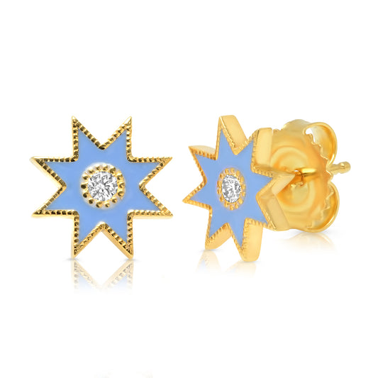 Twinkle Star Studs | 18K Gold Diamond Star Earrings | Colette Jewelry