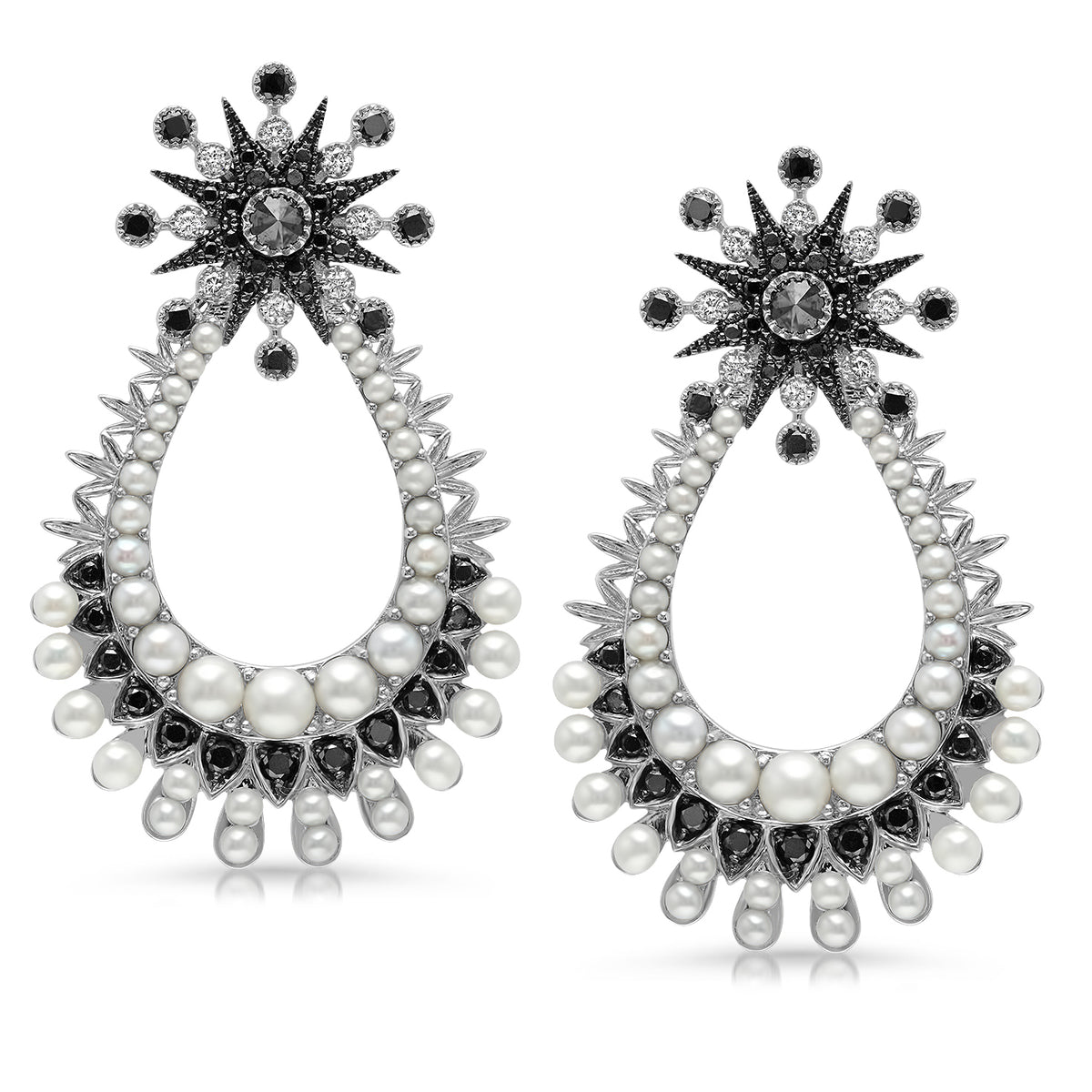 Black Perseus Studs — 18K Gold & Diamond Earrings | Colette Jewelry