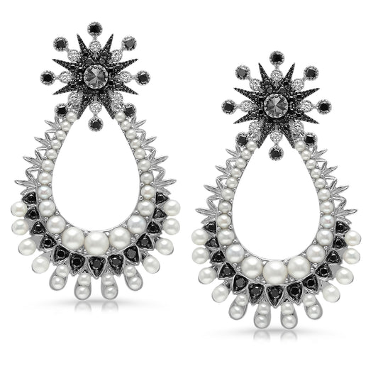Black Perseus Studs — 18K Gold & Diamond Earrings | Colette Jewelry