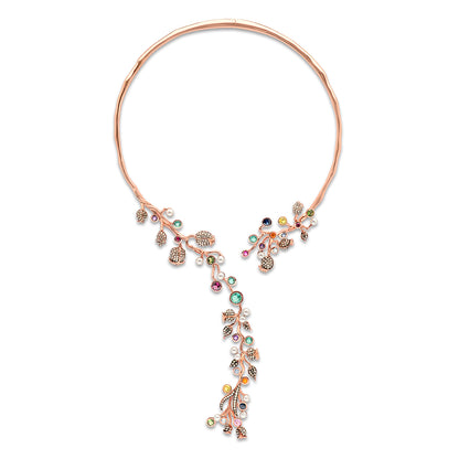 Burning Thistles Necklace in 18K Gold & Diamonds with brilliant-cut diamond — Colette Jewelry