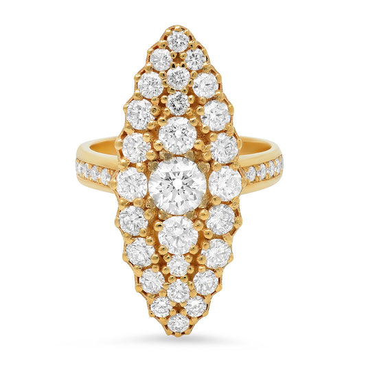 Jeanne D'Arc Marquise Ring | 18K Yellow Gold & Diamonds | Colette Jewelry
