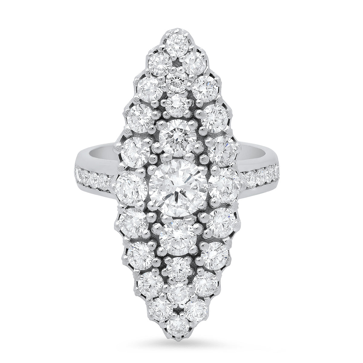 Jeanne D'Arc Marquise Ring in 18K White Gold & Diamonds | Colette Jewelry