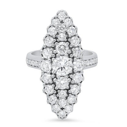 Jeanne D'Arc Marquise Ring in 18K White Gold & Diamonds with brilliant-cut diamond — Colette Jewelry