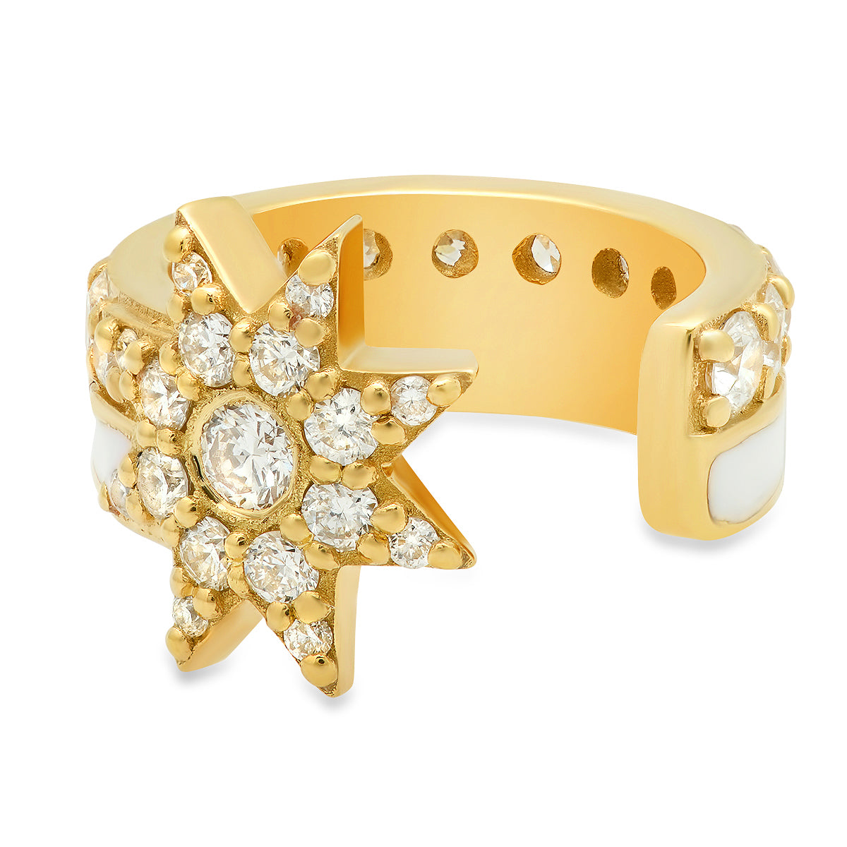 White Star Enamel Ear Cuff in 18K Gold | Colette Jewelry