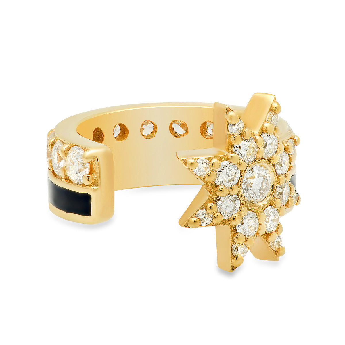 Black Star Enamel Ear Cuff in 18K Gold | Colette Jewelry