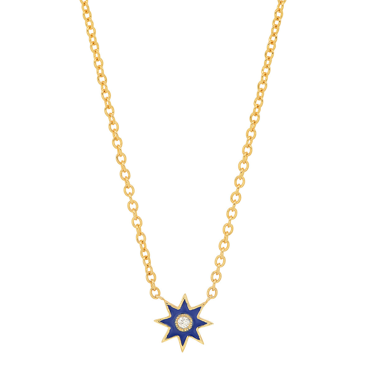 Single Star Enamel Pendant Necklace in 18K Gold | Colette Jewelry