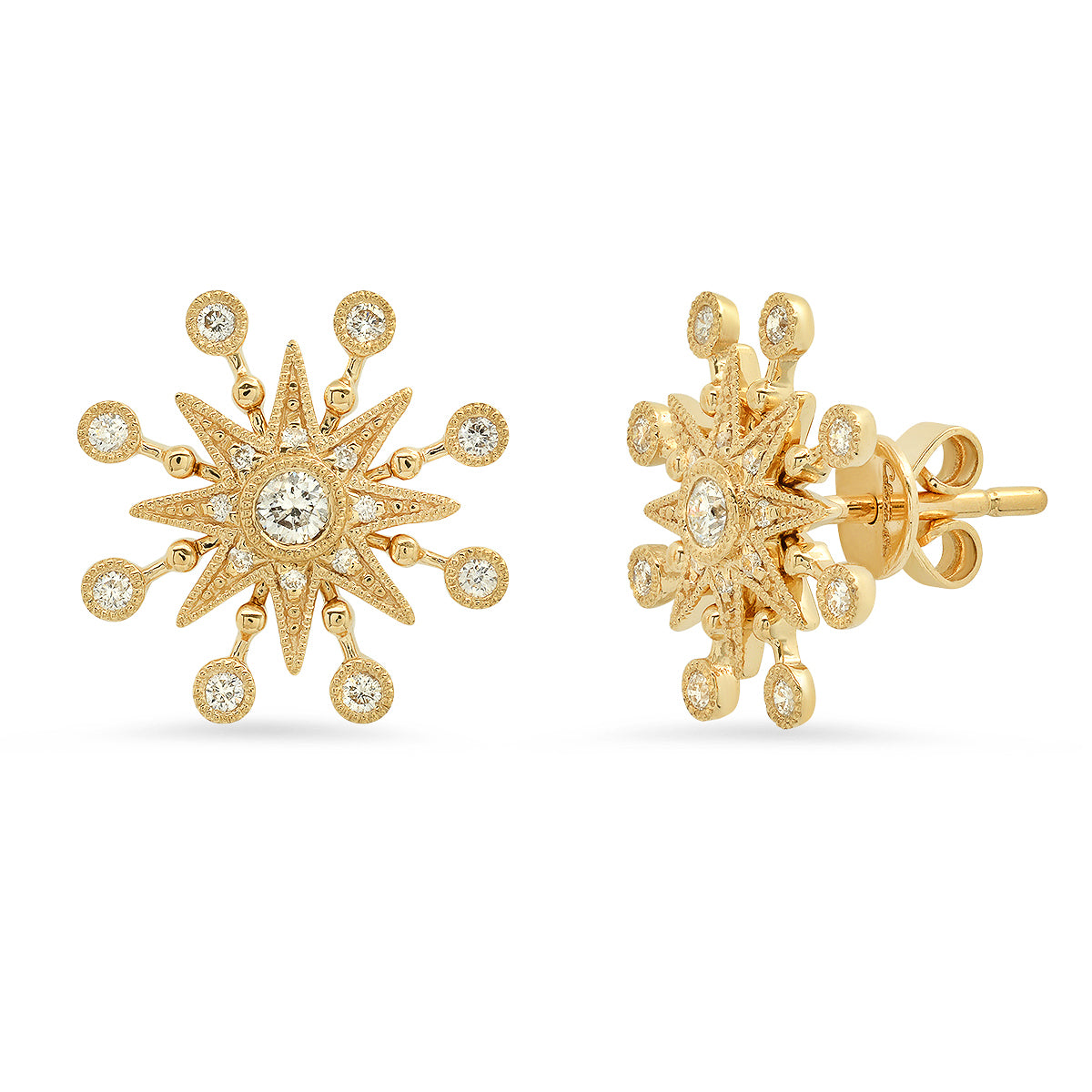 Star Studs 18K Gold & Diamond Earrings — Twinkle Galaxia | Colette Jewelry