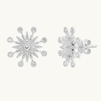Star Studs in 18K gold with white diamond — Galaxia collection — Colette Jewelry