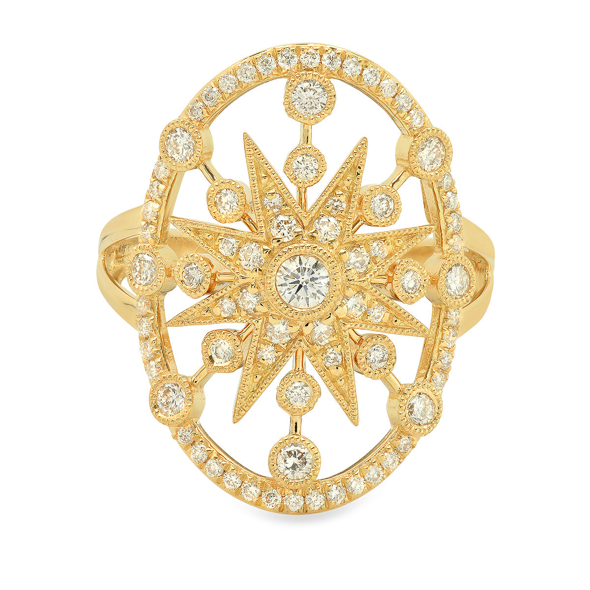 Danvou Ring Medium – Three-Color 18K Gold & Diamond Ring | Twinkle Galaxia | Colette Jewelry