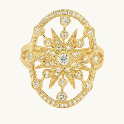 Danvou Medium Ring with white diamond — Galaxia collection — Colette Jewelry