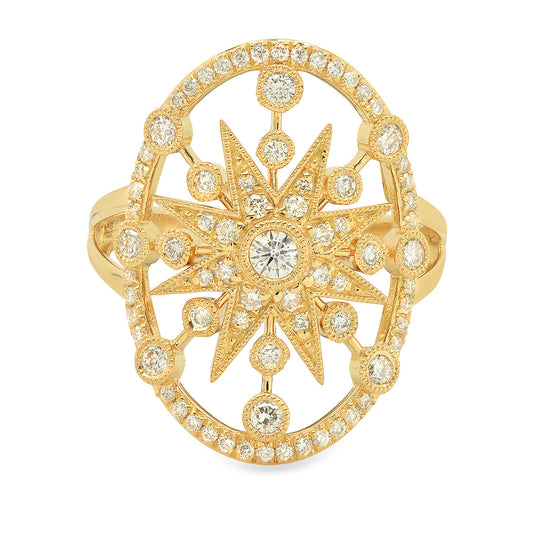 Danvou Ring Medium – Three-Color 18K Gold & Diamond Ring | Twinkle Galaxia | Colette Jewelry