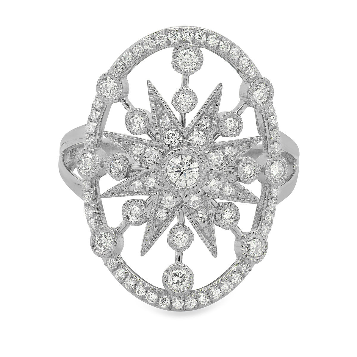 Danvou Ring Medium – Three-Color 18K Gold & Diamond Ring | Twinkle Galaxia | Colette Jewelry