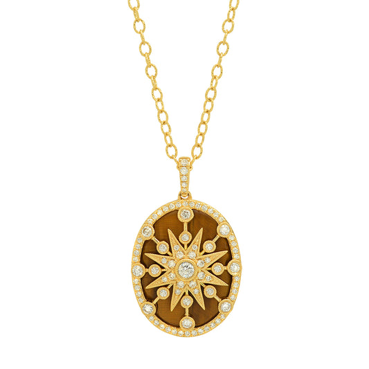 Cage Star Pendant in Hardstone & 18K Gold – Twinkle Galaxia | Colette Jewelry