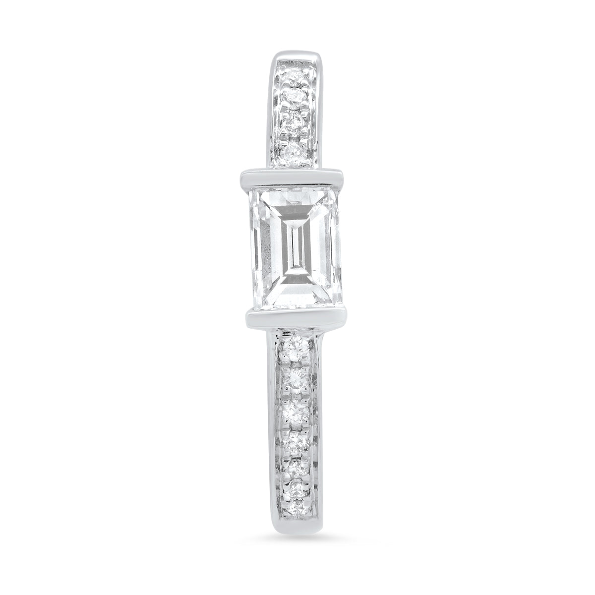 Medium Maasai Hoop Earrings with Baguette White Diamond Pavé in Four Colors in 18K gold — Colette Jewelry