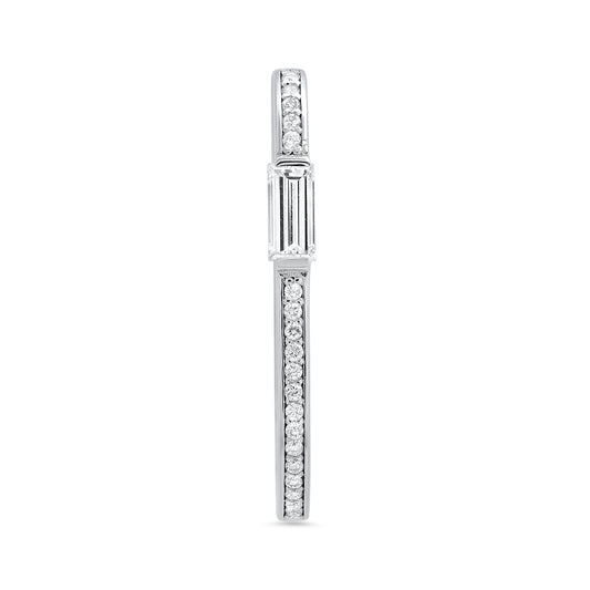 Large Maasai Hoop Earrings with Baguette White Diamond Pavé in 18K gold — Colette Jewelry