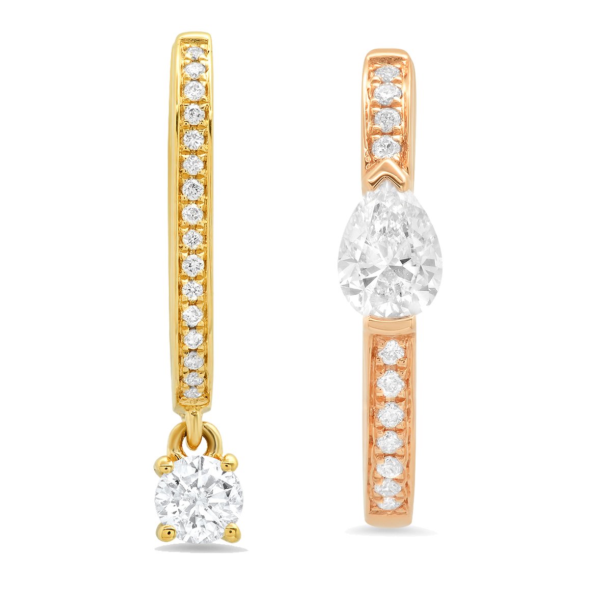 Large Maasai Hoop with Tear Drop White Diamond Pavé Earrings — Colette Jewelry