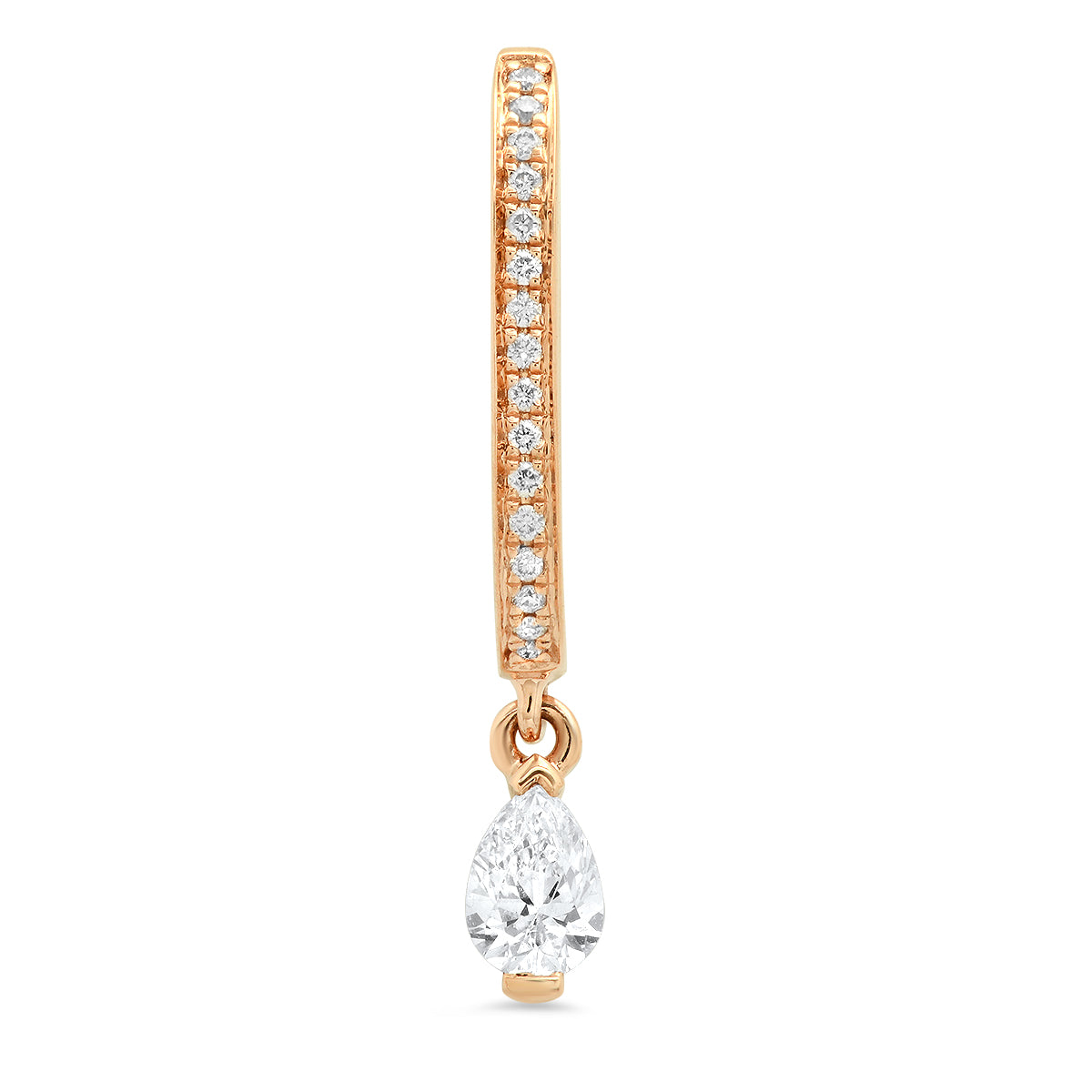 Medium Maasai Hoop with Tear Drop White Diamond Pavé – Four Colors in 18K gold — Colette Jewelry