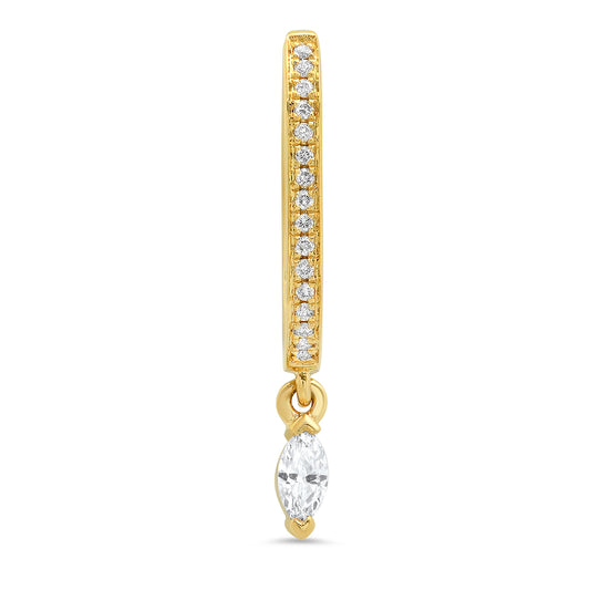 Medium Maasai Hoop with Marquise Drop White Diamond Pavé – Four Colors in 18K gold — Colette Jewelry
