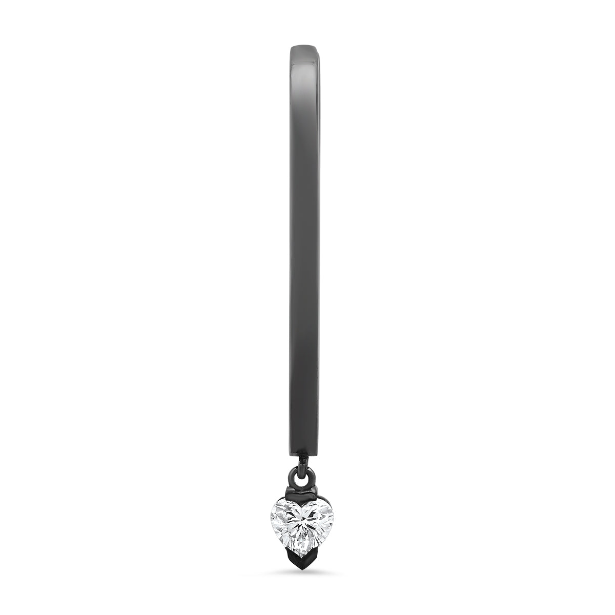 Large Maasai Hoop with Heart Drop White Diamond Earrings in 18K gold — Colette Jewelry