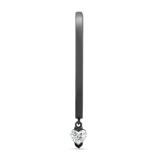 Large Maasai Hoop with Heart Drop White Diamond Earrings in 18K gold — Colette Jewelry