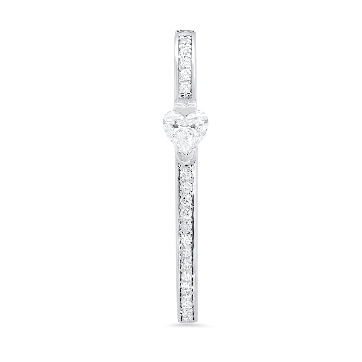 Large Maasai Hoop Earrings with Heart White Diamond Pavé in 18K yellow gold — Colette Jewelry