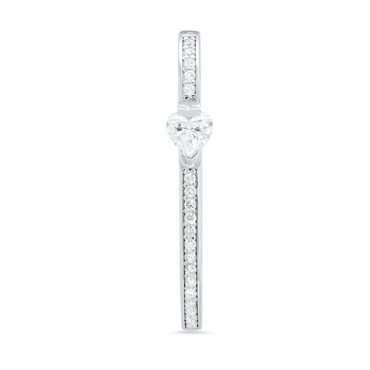 Large Maasai Hoop Earrings with Heart White Diamond Pavé in 18K yellow gold — Colette Jewelry