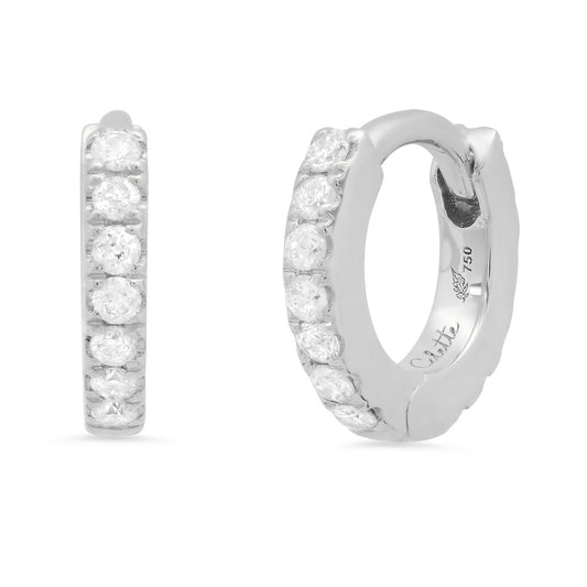 Maasai Piercing Hoops in Two Colors in 18K Gold with diamond — Colette Jewelry