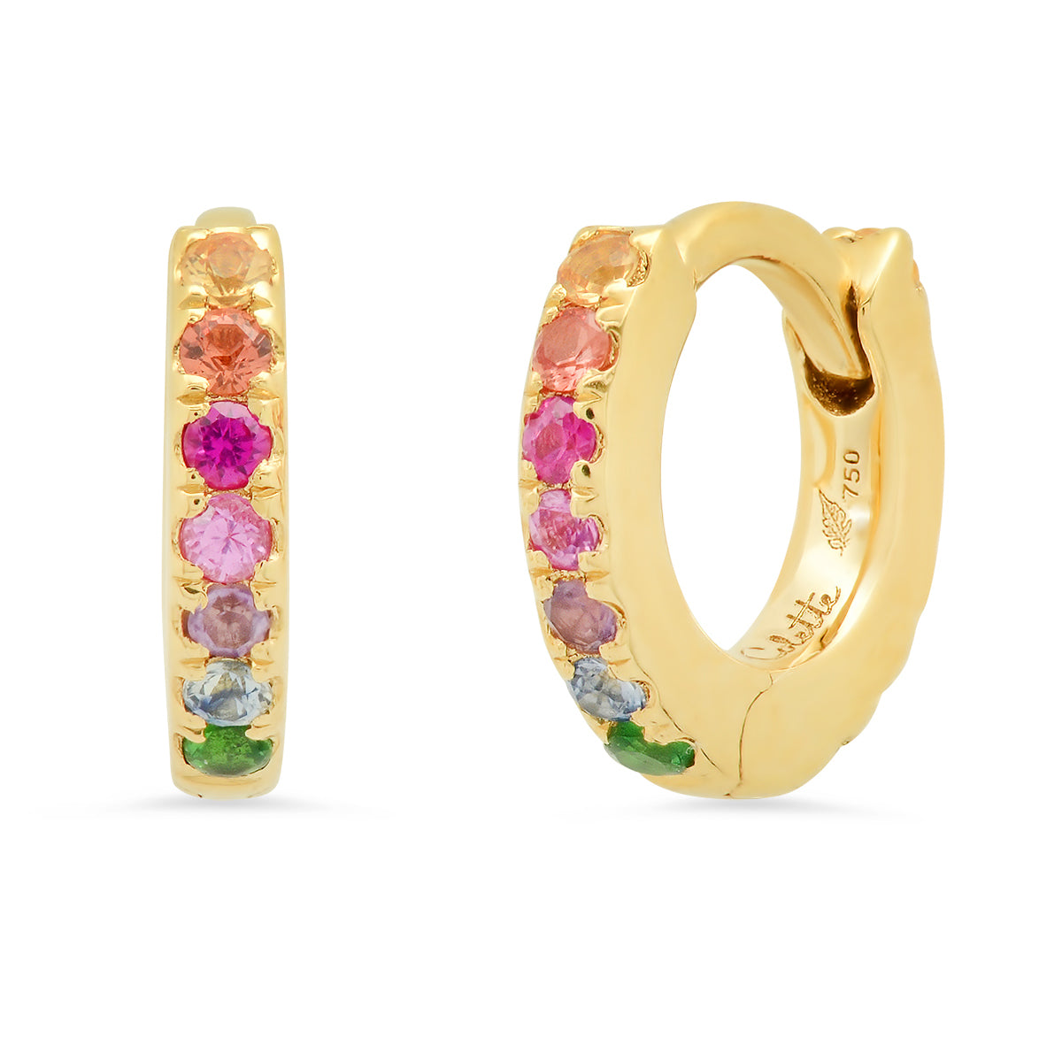 Maasai Piercing Hoops in 18K Gold Hoop Earrings with diamond — Colette Jewelry