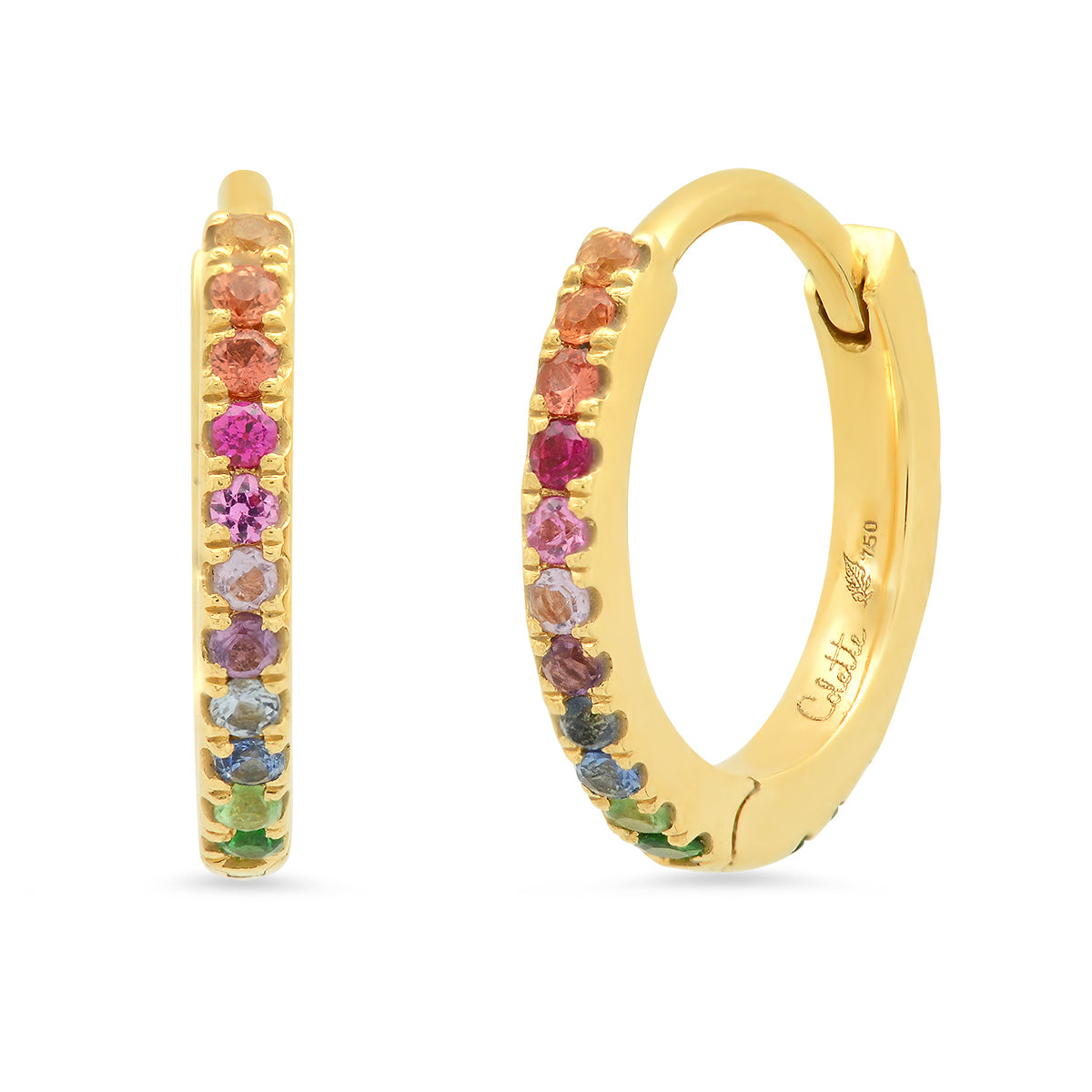 Maasai Piercing Hoops in 18K Gold Earrings with diamond — Colette Jewelry