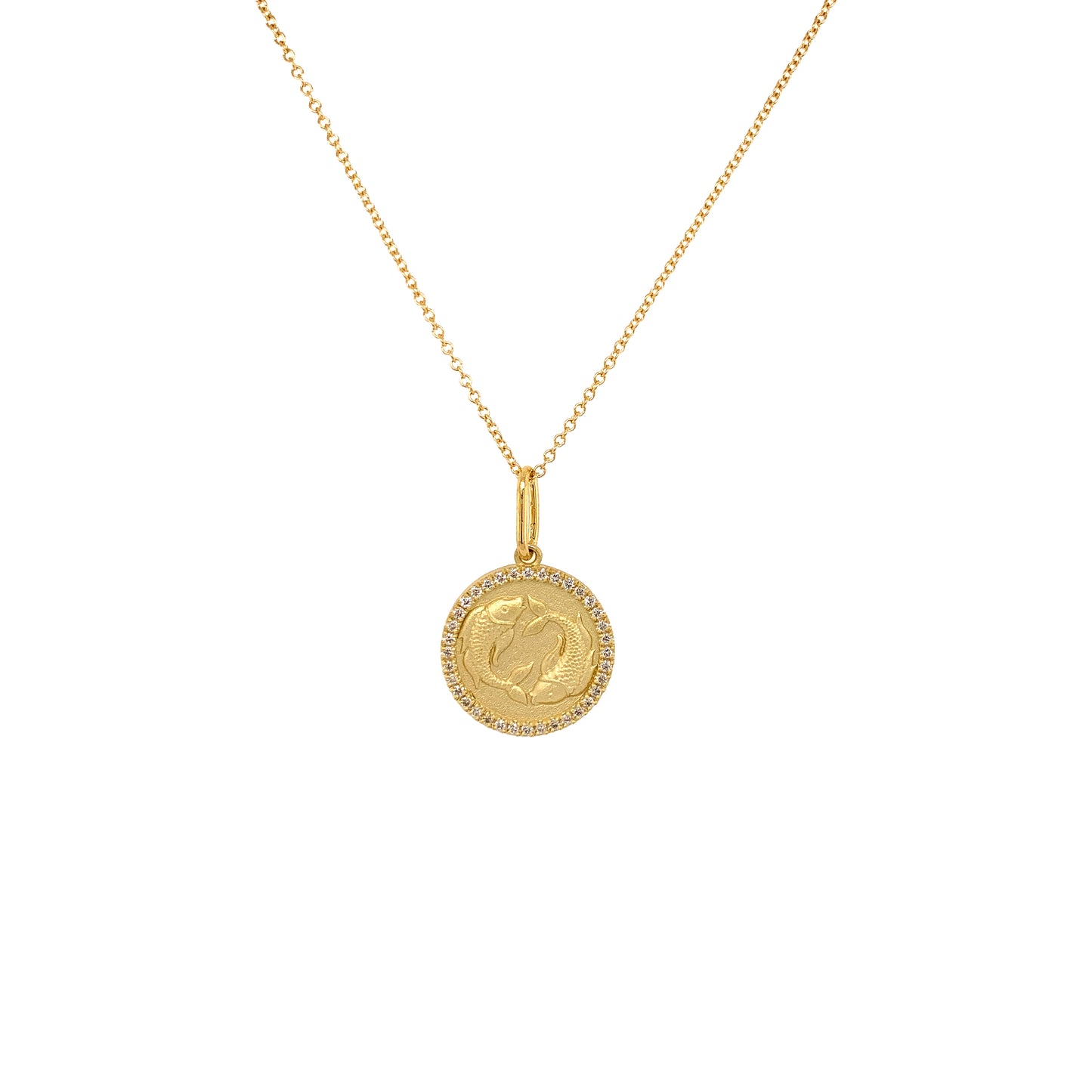 Pisces Zodiac Pendant | 18K Gold Diamond Necklace | Colette Jewelry