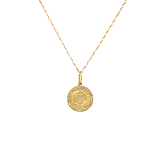 Pisces Zodiac Pendant | 18K Gold Diamond Necklace | Colette Jewelry