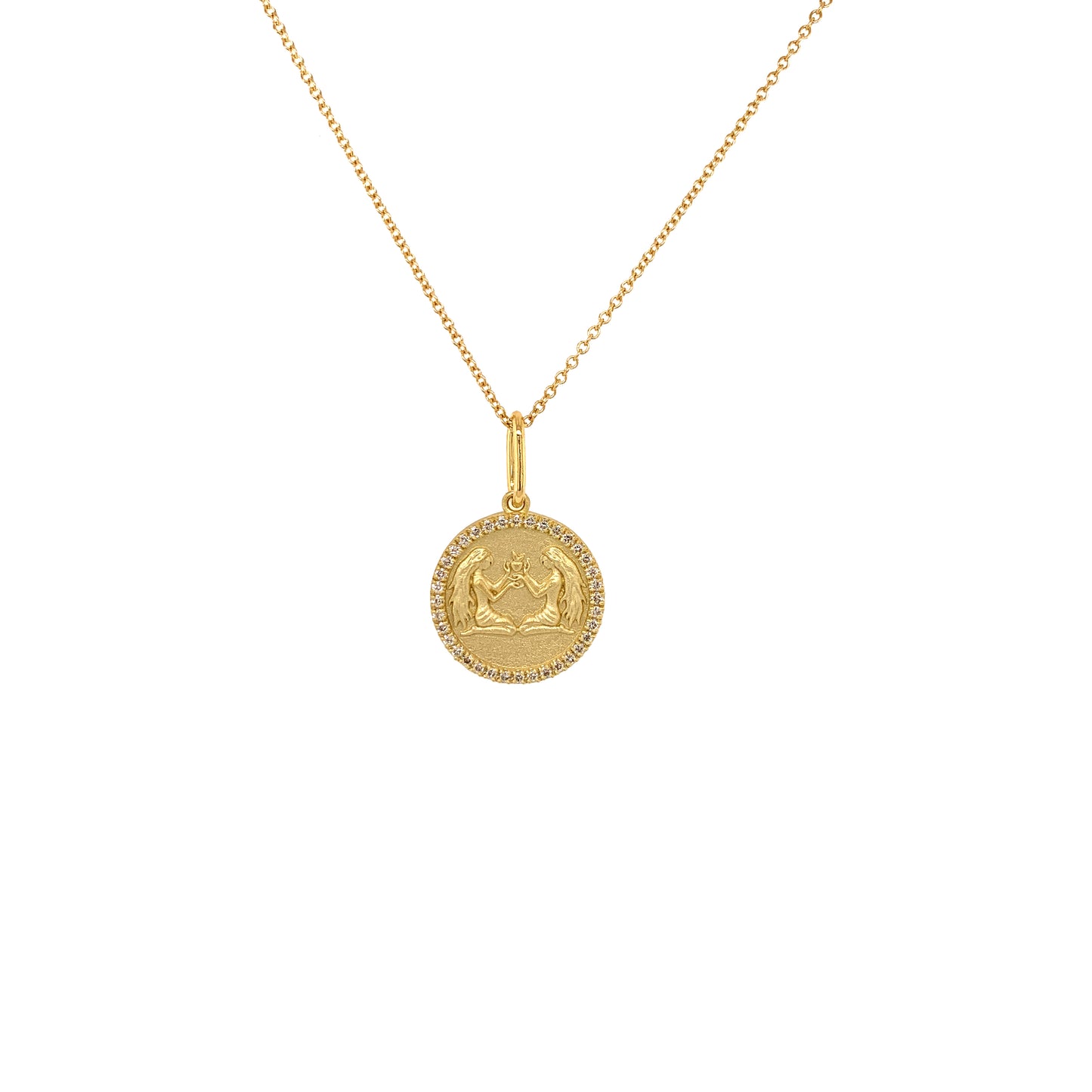 Gemini Zodiac Pendant | 18K Gold Diamond Necklace | Colette Jewelry