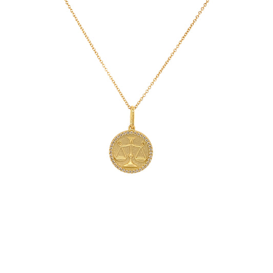 Libra Zodiac Pendant in 18K Gold | Colette Jewelry