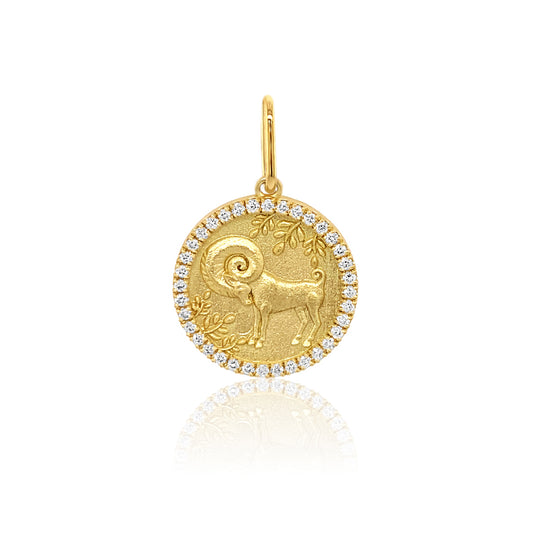 Zodiac Charm 18K Gold Celestial Pendant Colette Jewelry