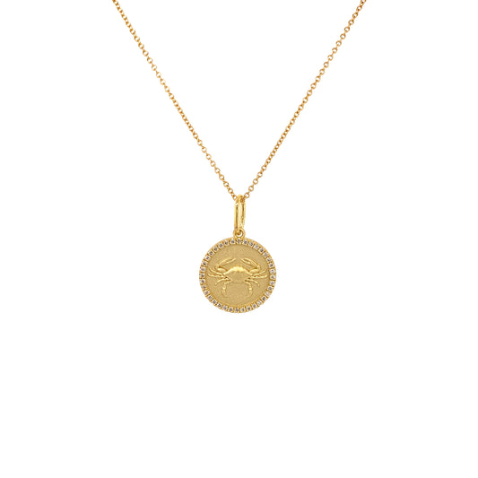 Cancer Zodiac Pendant | 18K Gold Diamond Necklace | Colette Jewelry