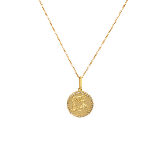 Aquarius Zodiac Pendant in 18K Gold | Colette Jewelry