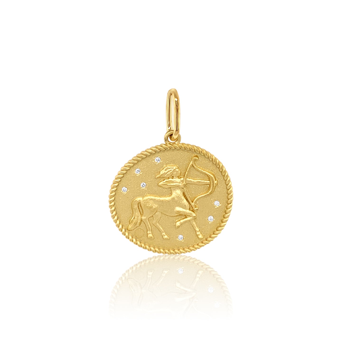 Double Sided Zodiac Charm 18K Gold | Colette Jewelry