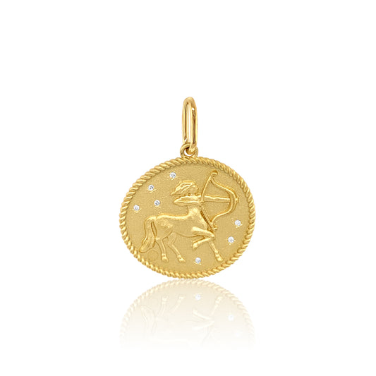 Double Sided Zodiac Charm 18K Gold | Colette Jewelry