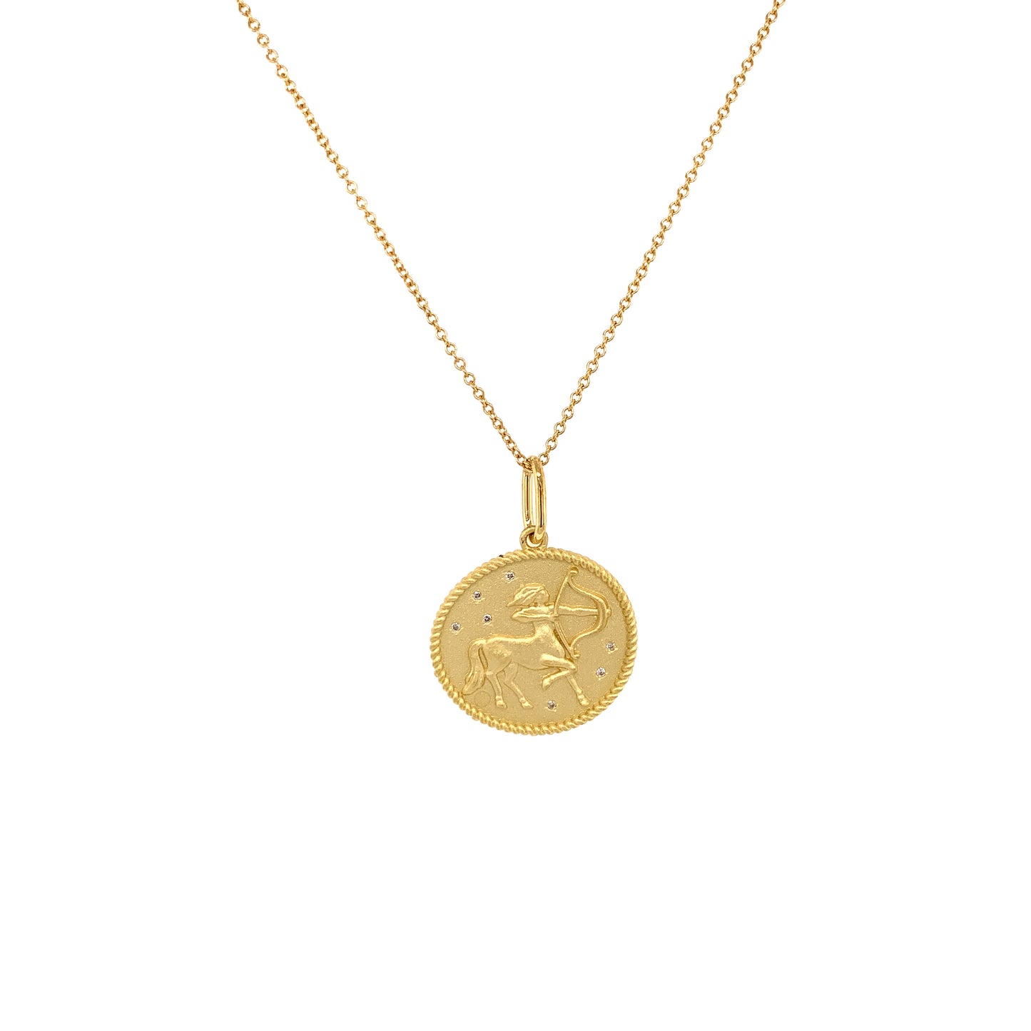 Sagittarius Double-Sided Zodiac Pendant in 18K Gold | Colette Jewelry
