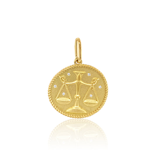 Double Sided Zodiac Charm 18K Gold | Colette Jewelry