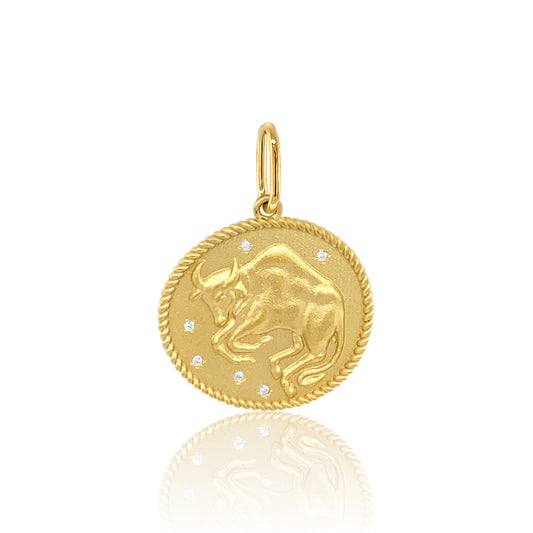 Double Sided Zodiac Charm 18K Gold | Colette Jewelry
