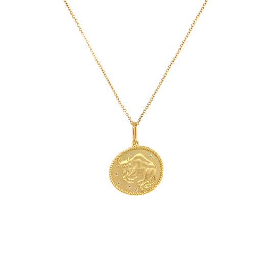 Taurus Double-Sided Zodiac Pendant in 18K Gold | Colette Jewelry