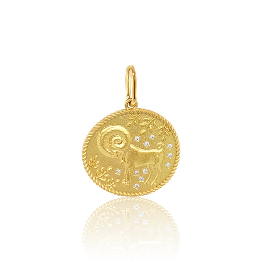 Double Sided Zodiac Charm 18K Gold | Colette Jewelry