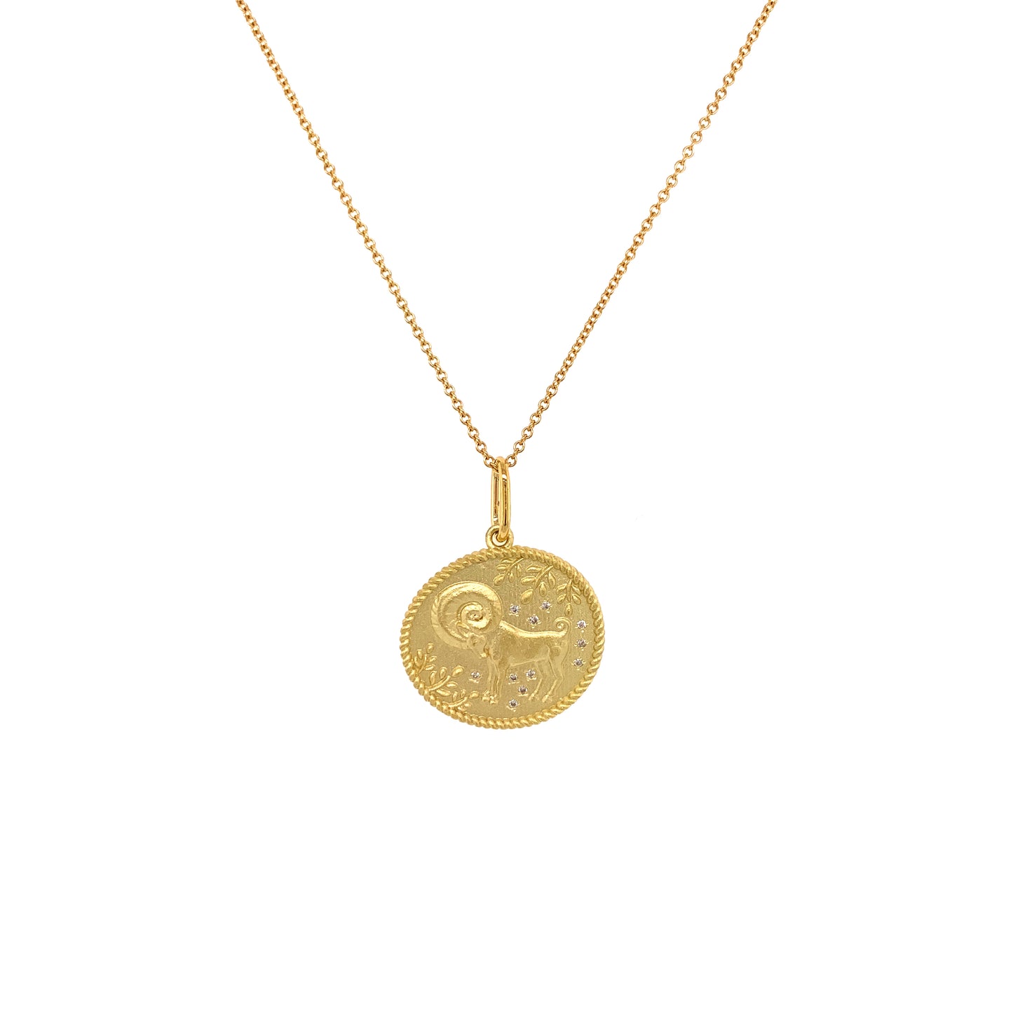 Aries Double-Sided Zodiac Necklace | 18K Gold | Colette Jewelry