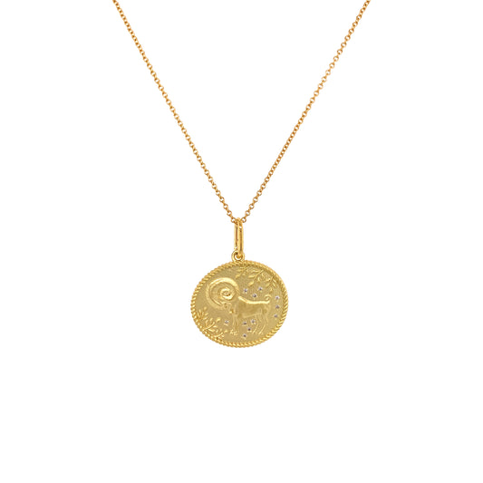 Aries Double-Sided Zodiac Necklace | 18K Gold | Colette Jewelry
