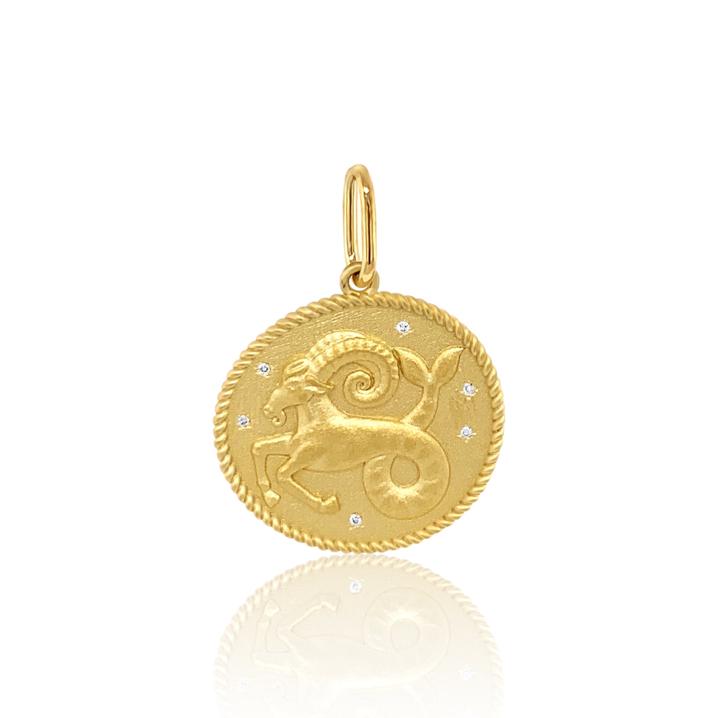 Double Sided Zodiac Charm 18K Gold | Colette Jewelry