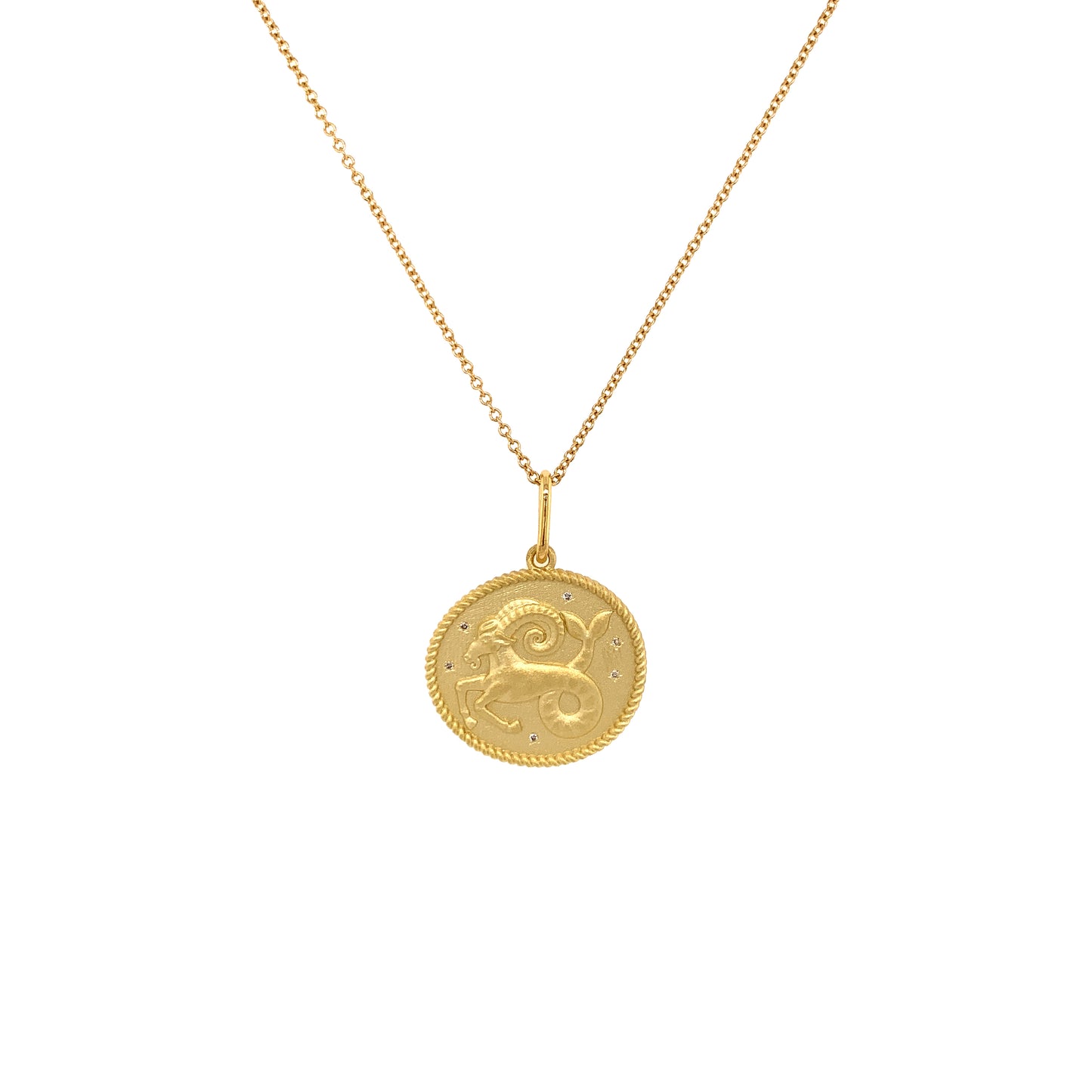 Capricorn Double-Sided Zodiac Pendant in 18K Gold | Colette Jewelry